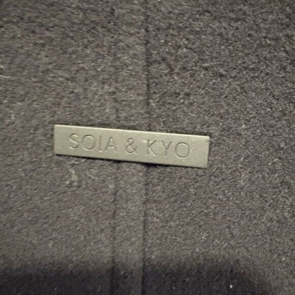 SOIA & KYO WOOL AND CASHMERE PEACOAT Black- XL - Picture 7 of 15